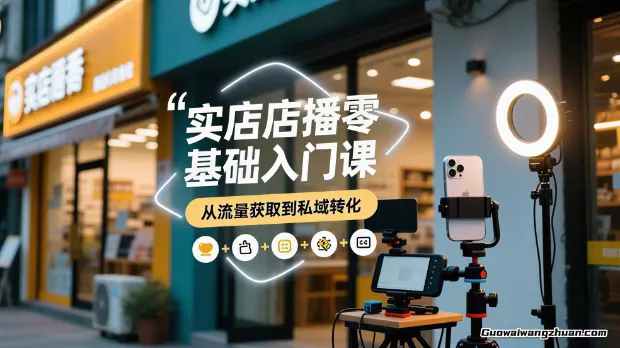 实体店播零基础入门课，实体店+短视频+直播+微信生态+私域社群，从流量获取到私域转化
