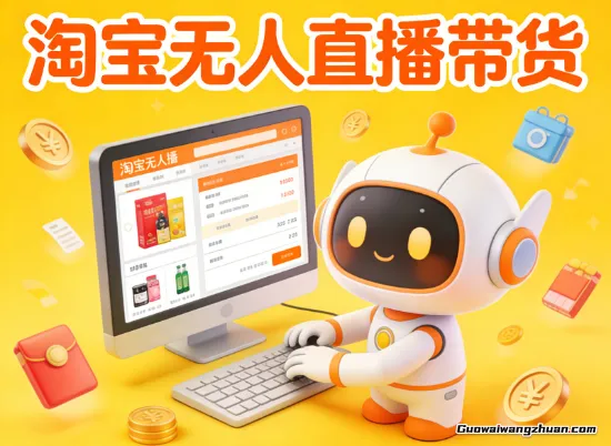 淘宝无人直播带货，24小时自动卖货，月佣金1W+，不违规不封号，不用露脸