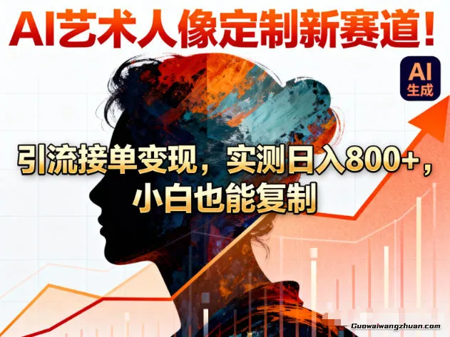 AI艺术人像定制新赛道！引流接单变现，实测日入8张+，小白也能复制
