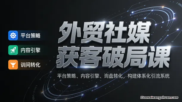 外贸社媒获客破局课，平台策略、内容引擎、询盘转化，构建体系化引流系统