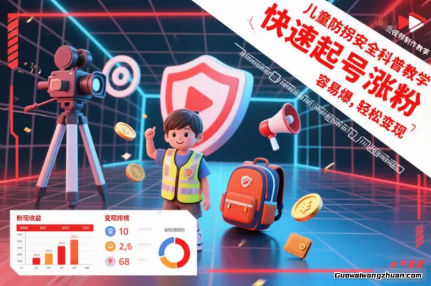 儿童防拐安全科普知识视频制作教学，快速起号涨粉，容易爆，轻松变现