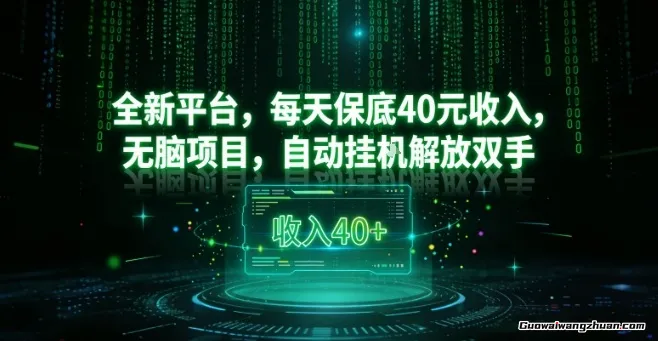全新平台，每天保底40米收入，无脑项目，自动挂鸡解放双手
