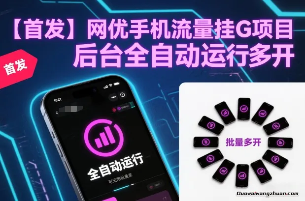 首发！网优手机流量挂鸡项目，后台全自动运行，可无限批量多开【揭秘】