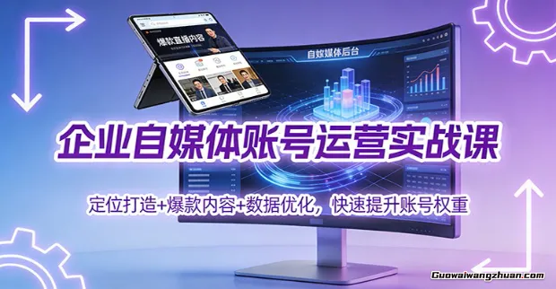 企业自媒体账号运营实战课：定位打造+ 爆款内容+数据优化，快速提升账号权重