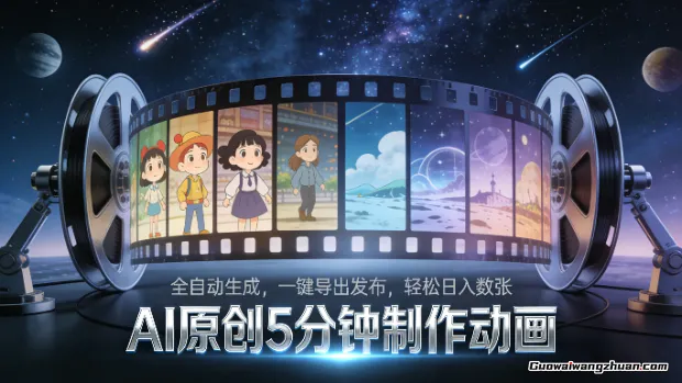 AI原创5分钟制作动画，全自动生成，一键导出发布，轻松日入数张