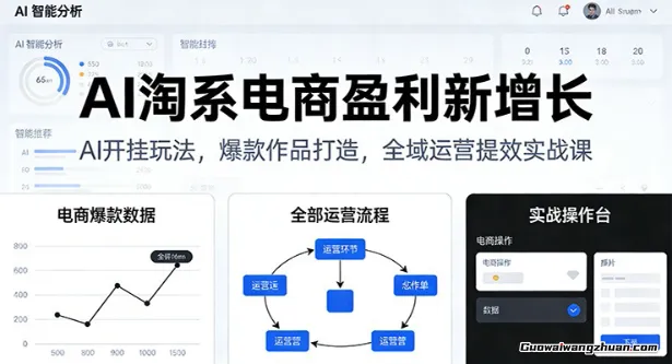 AI淘系电商盈利新增长，AI开挂玩法，爆款作品打造，全域运营提效实战课