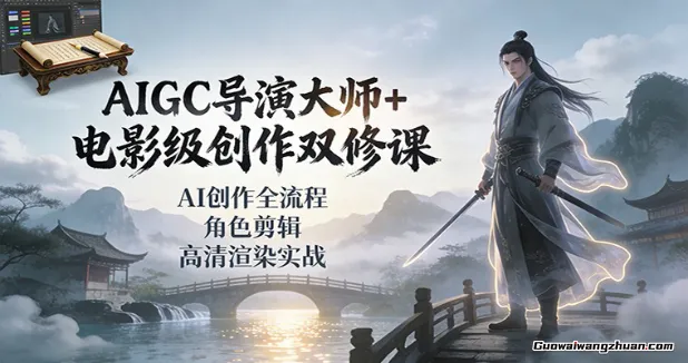 AIGC导演大师+电影级创作双修课：AI创作全流程、角色剪辑、高清渲染实战
