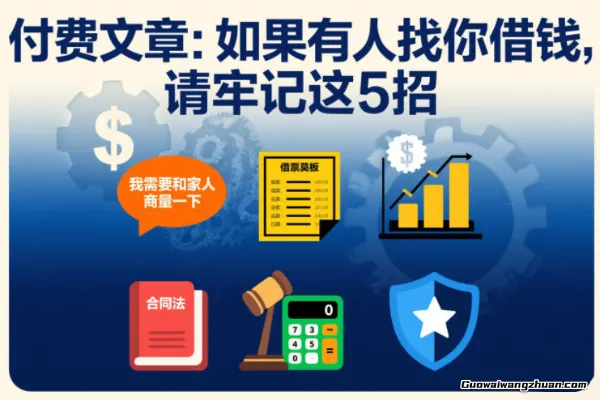 付费文章：如果有人找你借钱，请牢记这5招，即可轻松化解