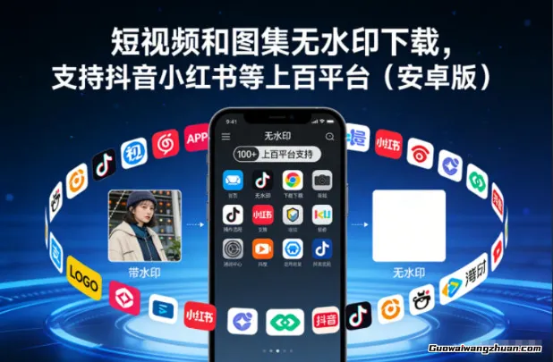 短视频和图集无水印下载，支持抖音小红书等上百平台（安卓版）