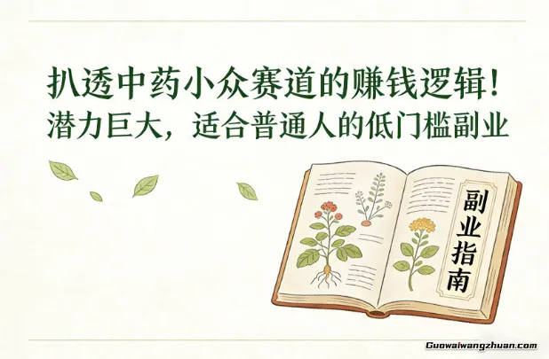扒透中药小众赛道的賺米逻辑，潜力巨大，适合普通人的低门槛副业