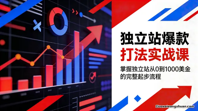 独立站爆款打法实战课，掌握独立站从0到1000美金的完整起步流程