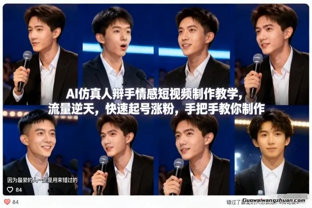 AI仿真人辩手情感短视频制作教学，流量逆天，快速起号涨粉，手把手教你制作