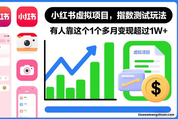 小红书虚拟项目，指数测试玩法，有人靠这个1个多月变现超过1W+