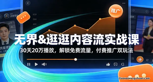 无界&逛逛内容流实战课：30天20万播放，解锁免费流量，付费推广双玩法