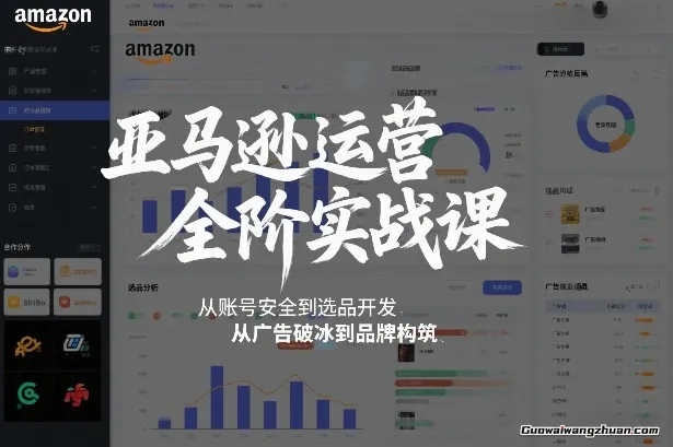 亚马逊运营全阶实战课，从账号安全到选品开发，从广告破冰到品牌构筑