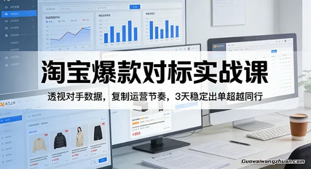 淘宝爆款对标实战课：摸清对手数据，复制运营节奏，3天稳定出单超越同行