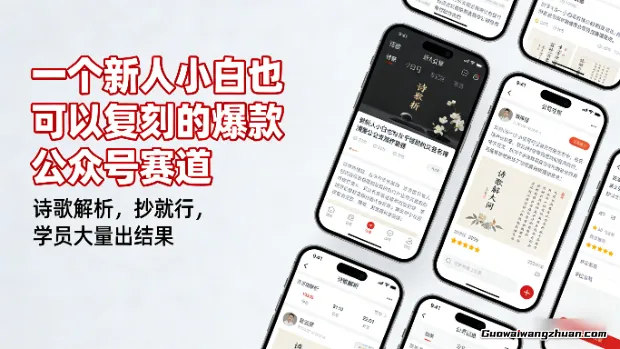 一个新人小白也可以复刻的爆款公众号赛道，诗歌解析，抄就行，学员大量出结果