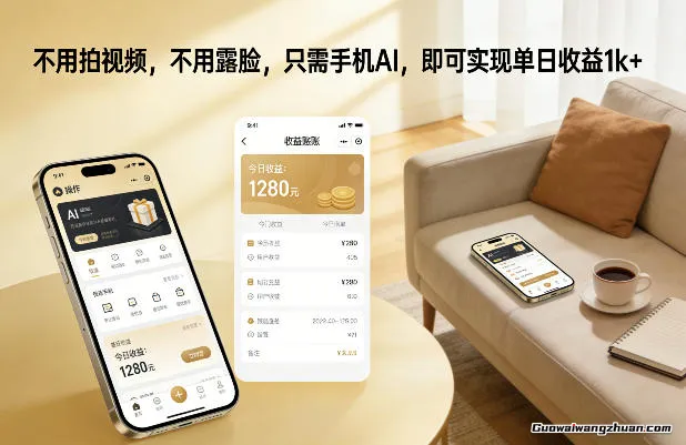 不用拍视频，不用露脸，只需手机AI，即可实现单日收益1k+【揭秘】