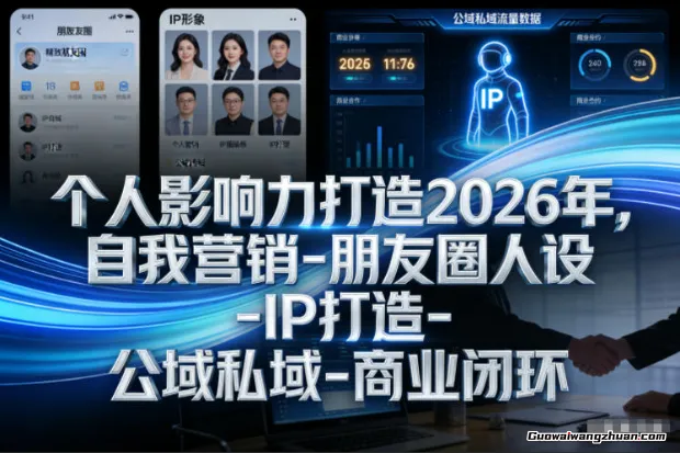 个人影响力打造2026年，自我营销-朋友圈人设-IP打造-公域私域-商业闭环