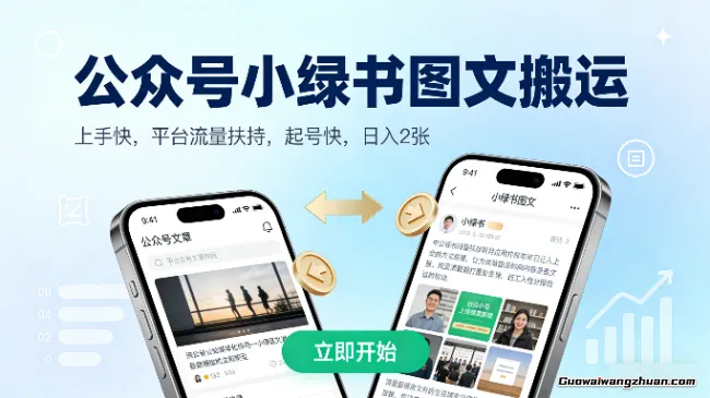 公众号小绿书图文搬运，上手快，平台流量扶持，起号快，日均2张