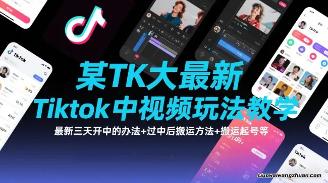 某TK大佬Tiktok中视频玩法教学，三天开中的办法+过中后搬运方法+搬运起号等