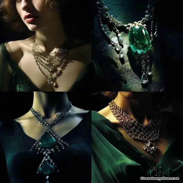 463+Midjourney珠宝摄影提示词+成品效果图,覆盖全品类珠宝,AI设计秒出专业效果