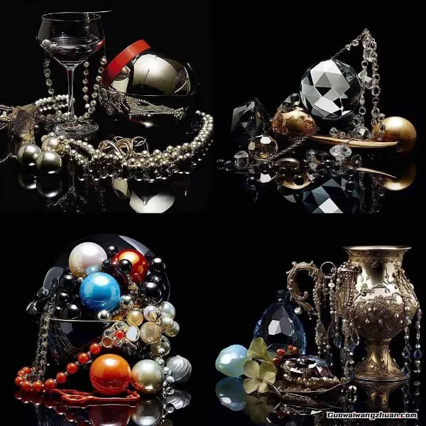 463+Midjourney珠宝摄影提示词+成品效果图,覆盖全品类珠宝,AI设计秒出专业效果