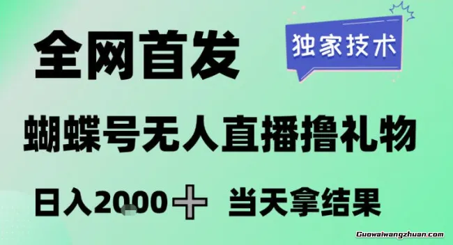 2026蝴蝶号无人直播掘金，小白做了一个月收益3W，长期稳定可做