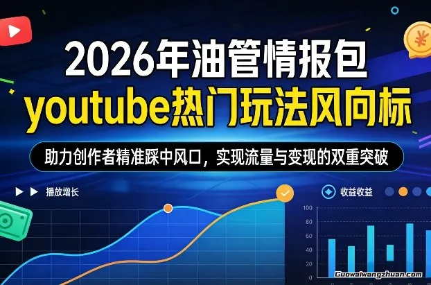 2026年油管情报包，youtube热门玩法风向标，助力创作者精准踩中风口，实现流量与变现的双重突破