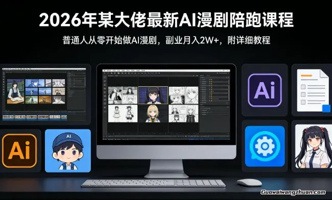 26年某大佬Ai漫剧陪跑课程，普通人从零开始AI漫剧，副业月入2W+