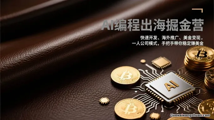 AI编程出海掘金营：快速开发、海外推广、美金变现，一人公司模式，手把手带你稳定赚美金