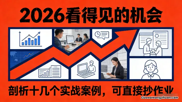 2026看得见的机会，剖析十几个实战案例，可直接抄作业，再优化迭代，内容超全，干货满满