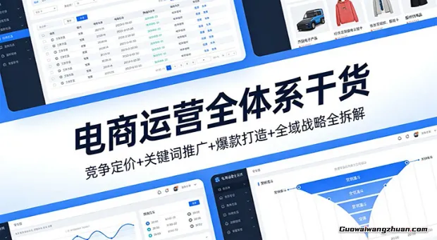 电商运营全体系干货，竞争定价+关键词推广+爆款打造+全域战略全拆解