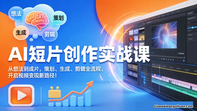 AI短片创作实战课：从想法到成片，策划、生成、剪辑全流程，开启视频变现新路径！