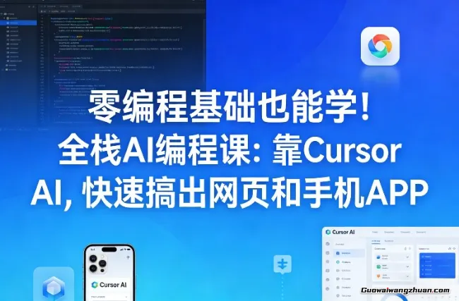 零编程基础也能学！全栈AI编程课：靠Cursor AI，快速搞出网页和手机APP