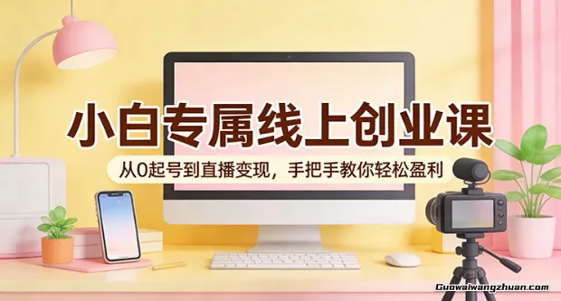 小白线上创业课：从0起号到直播变现，手把手教你轻松盈利