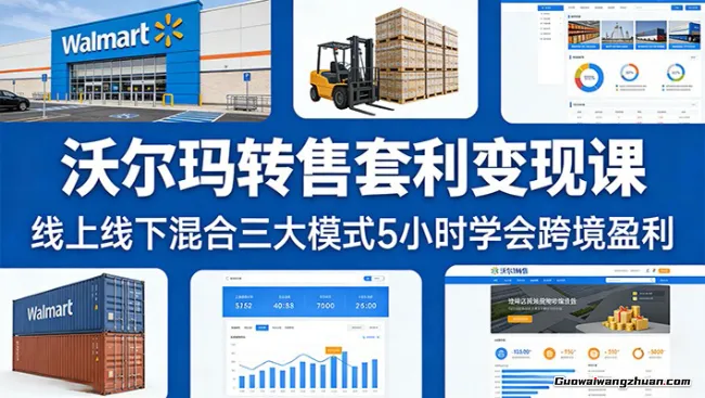 沃尔玛转售套利变现课：线上线下混合三大模式，5小时学会跨境盈利