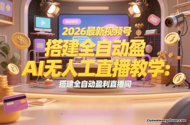 2026视频号AI无人直播教学：搭建全自动盈利直播间，低成本开启副业变现