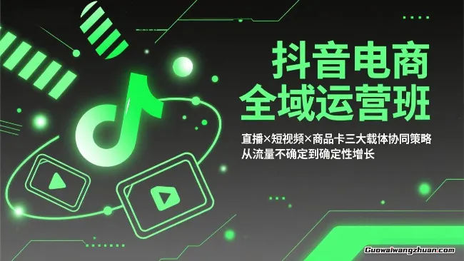 抖音电商全域运营班：直播×短视频×商品卡三大载体协同策略，从流量不确定到确定性增长