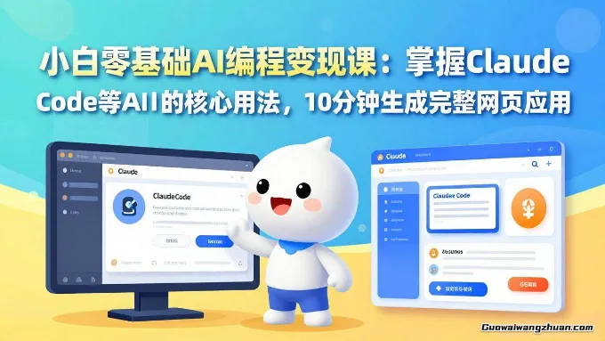 小白零基础AI编程变现课：掌握Claude Code等AI工具的核心用法，10分钟生成完整网页应用