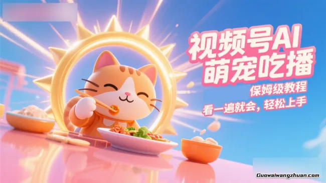 视频号AI萌宠吃播保姆级教程，看一遍就会，轻松上手