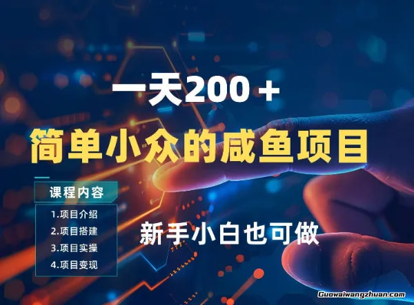 一天收入2张，一个简单小众的咸鱼项目，0门槛小白也能做