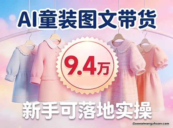 AI童装图文带货拆解，累计出单9.4W，新手可落地实操
