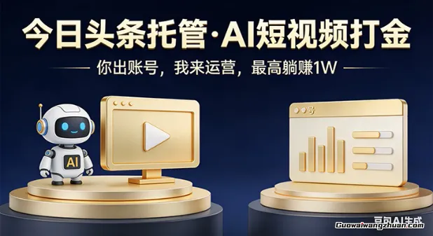 头条号AI托管，我提供作品，你提供账号，每天5分钟发布，小白创收3000+