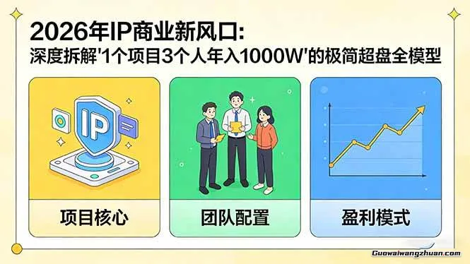 2026年IP商业新风口：深度拆解“1个项目3个人年入1000W”的极简超盘全模型