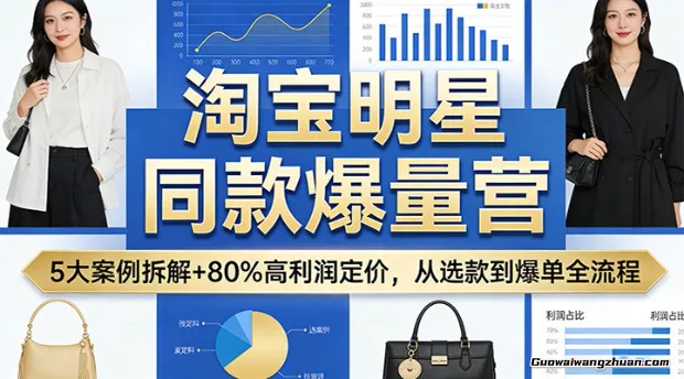 淘宝明星同款爆量营：5大案例拆解+80%高利润定价，从选款到爆单全流程