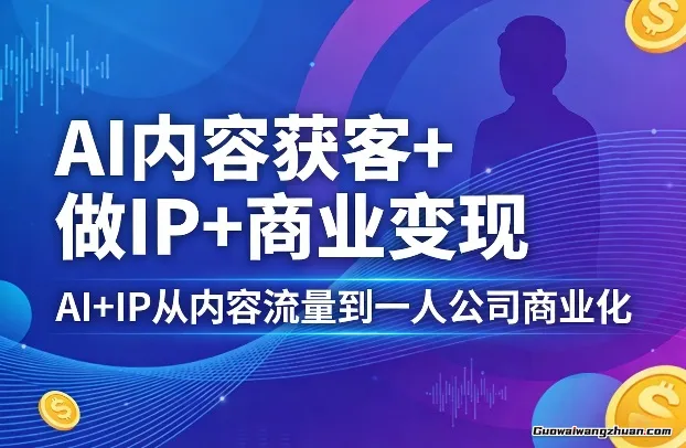 AI内容获客+做IP+商业变现，AI+IP从内容流量到一人公司商业化