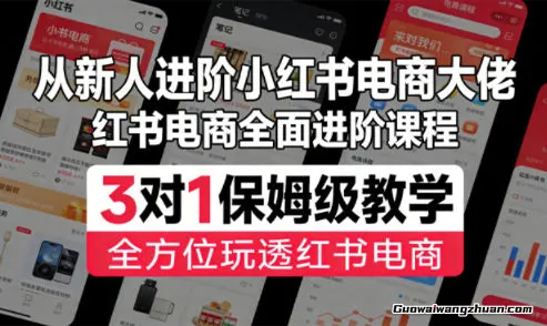 从新人进阶小红书电商大佬，红书电商全面进阶课程，3对1保姆级教学，全方位玩透红书电商
