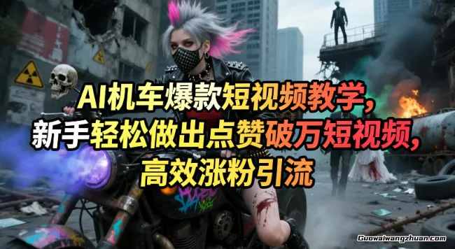 AI机车爆款短视频教学，新手轻松做出点赞破万短视频，高效涨粉引流