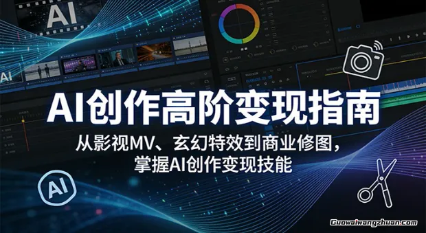 AI创作高阶变现指南：从影视MV、玄幻特效到商业修图，掌握AI创作变现技能